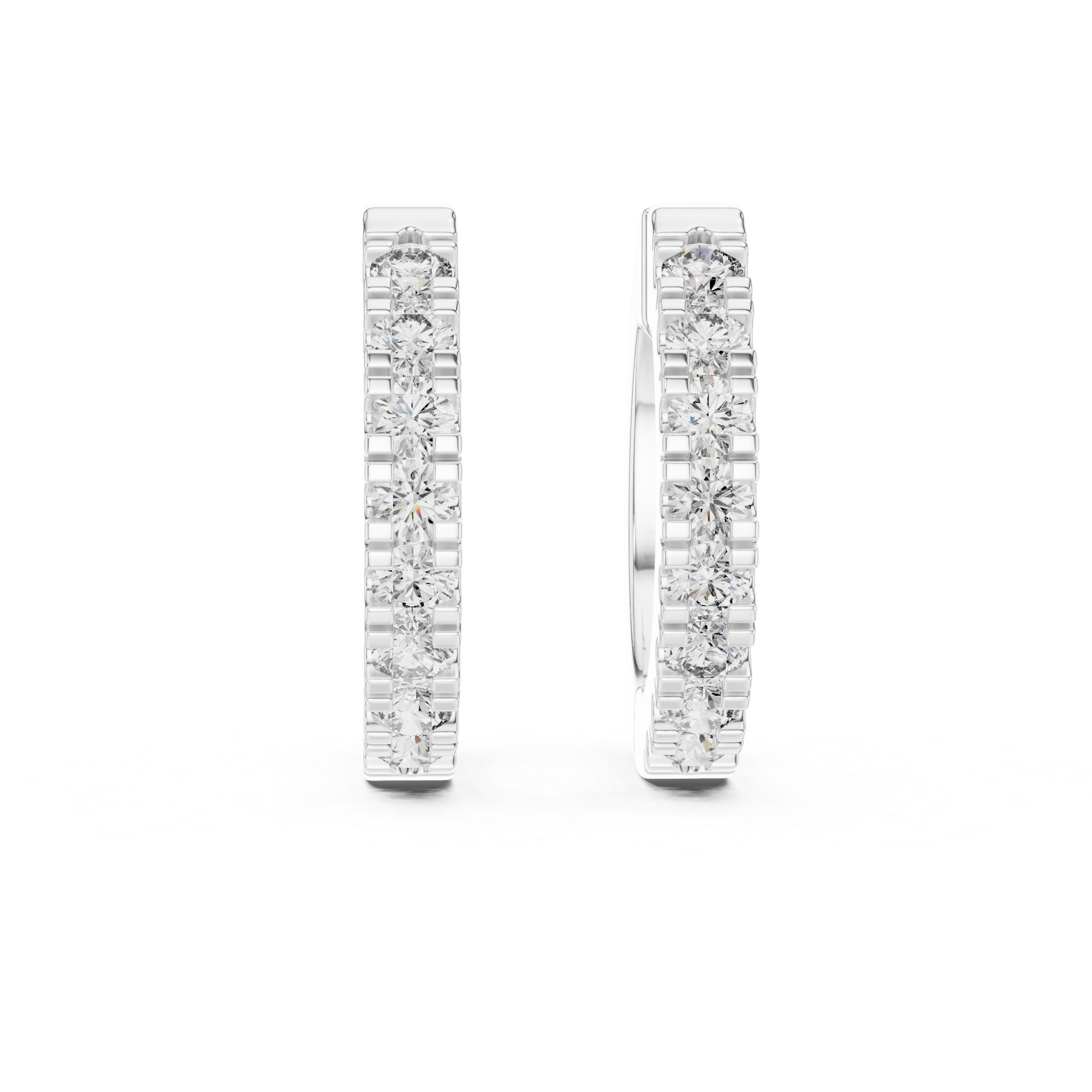 Classic U-Cut Diamond Hoop Earrings