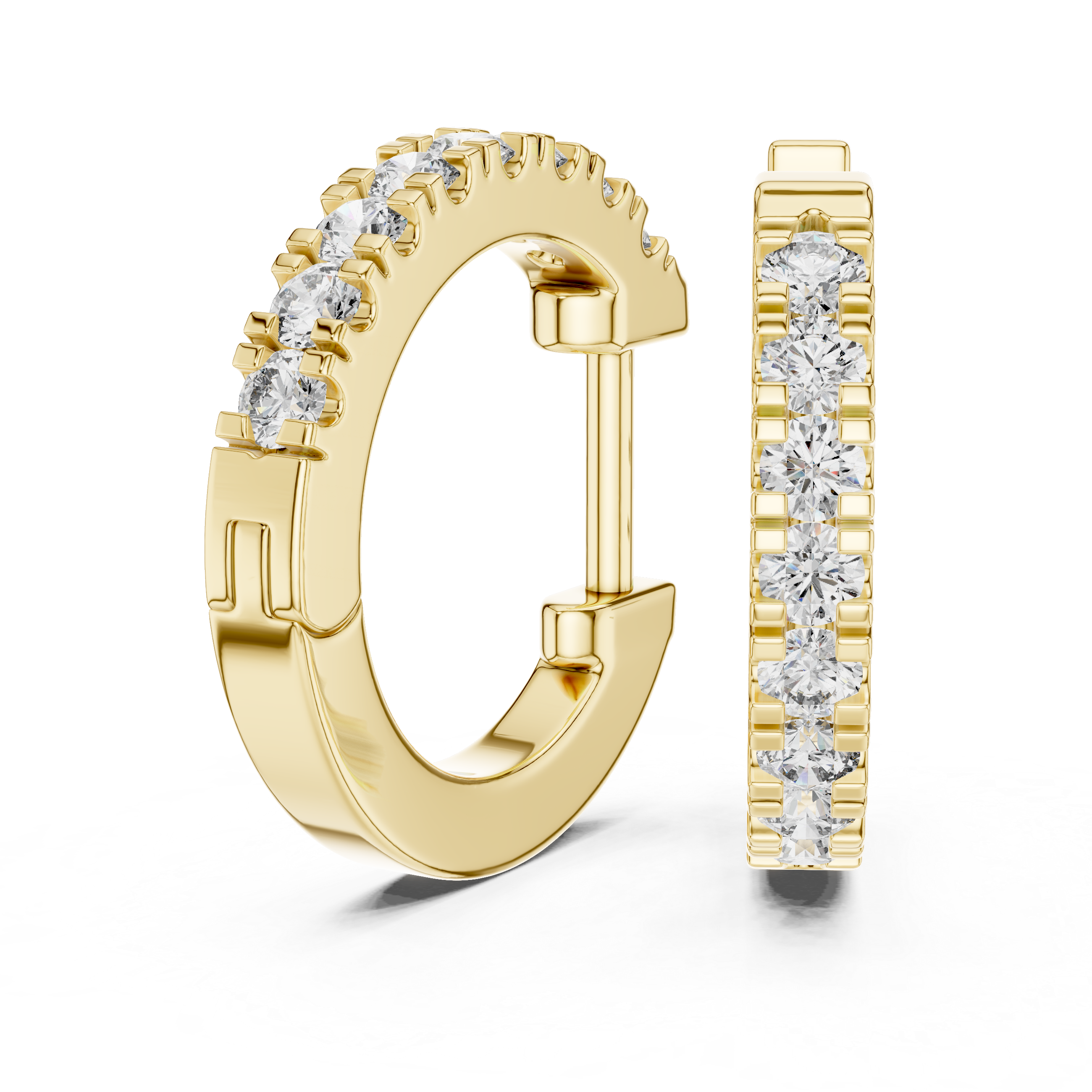 Classic U-Cut Diamond Hoop Earrings