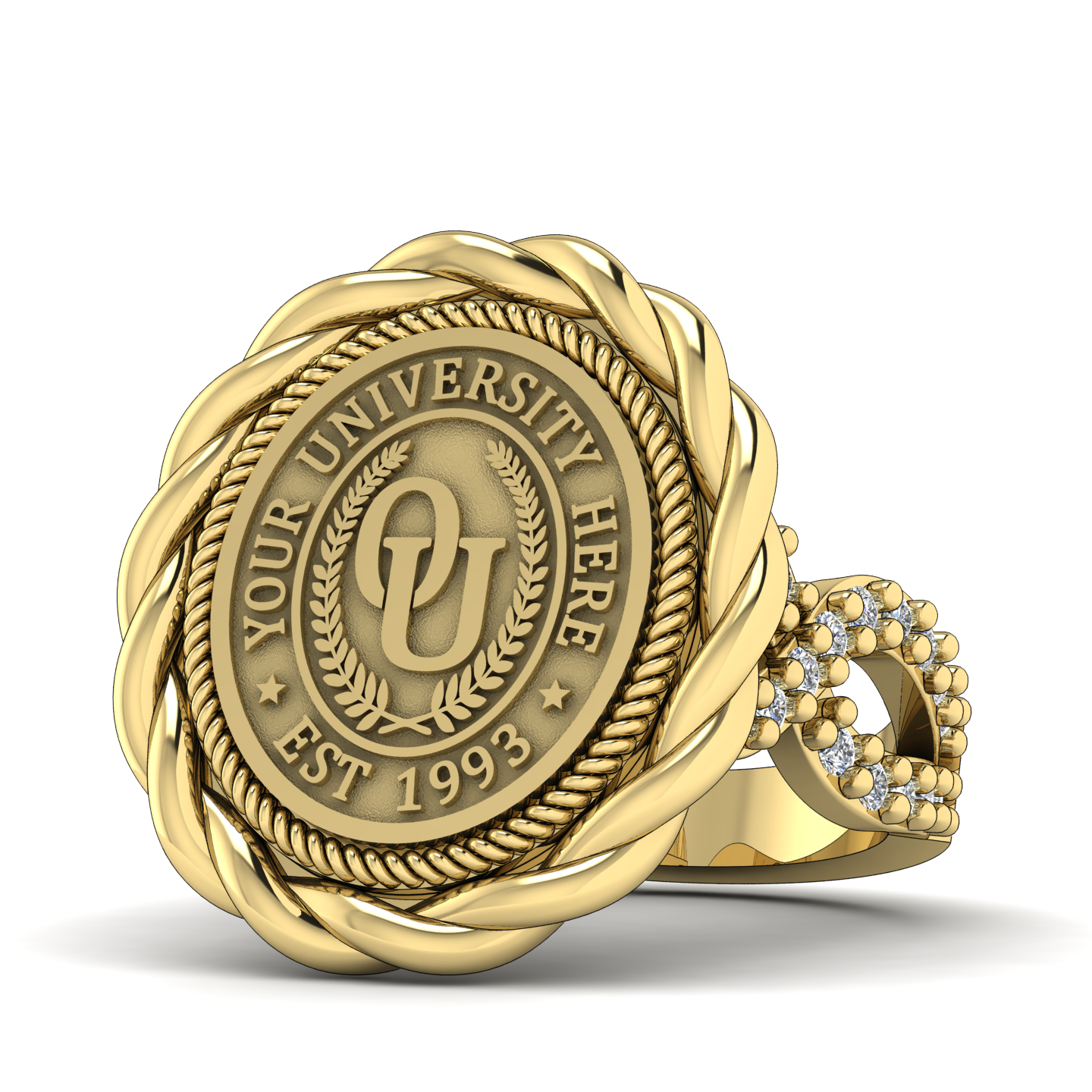 Melipat | Infinity Pave Band Custom College Ring
