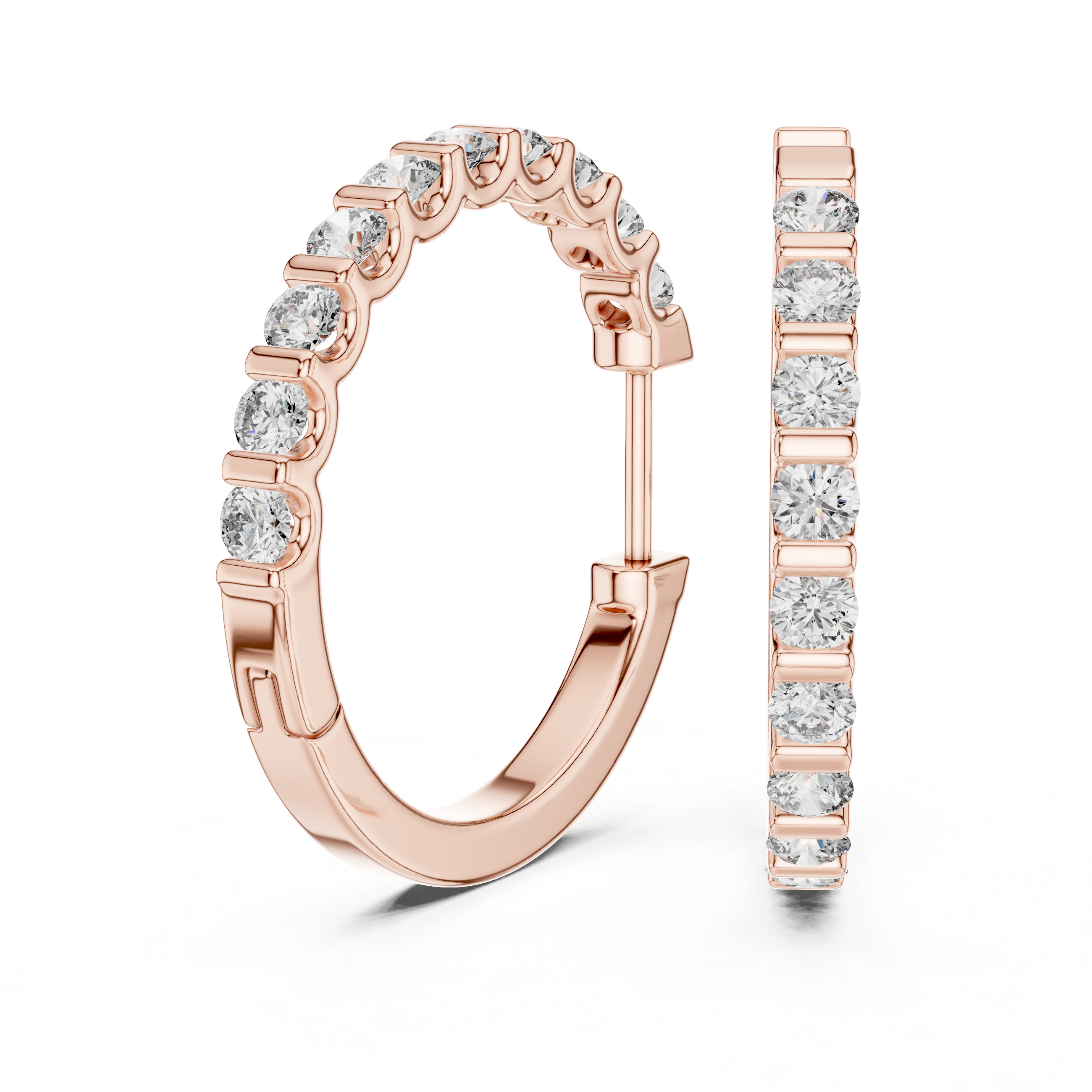 Classic Diamond Hoop Earrings