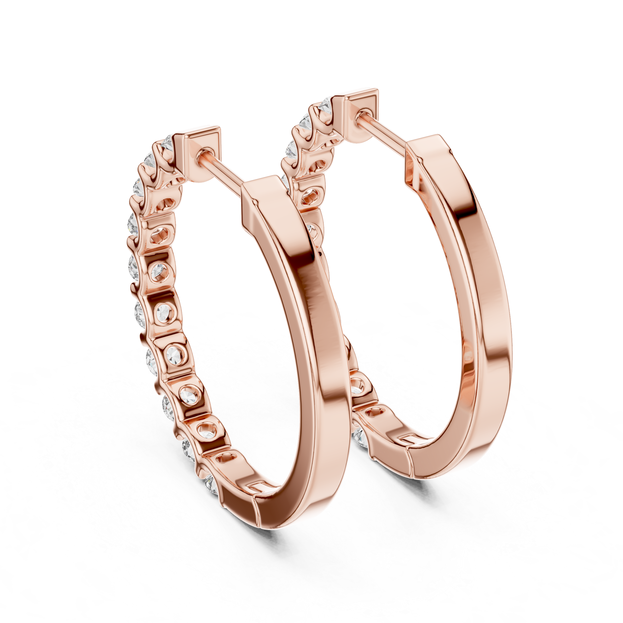 Classic Diamond Hoop Earrings