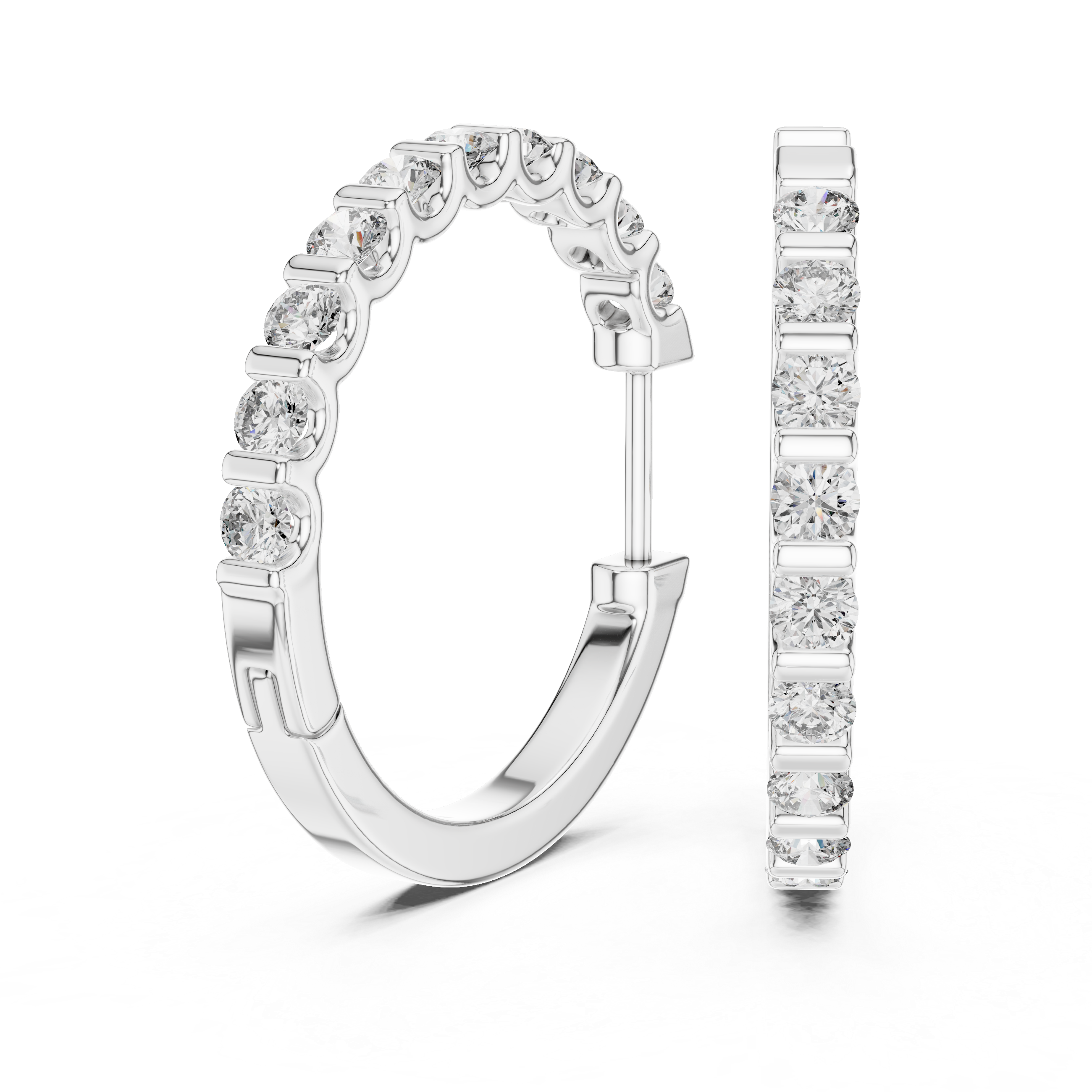 Classic Diamond Hoop Earrings