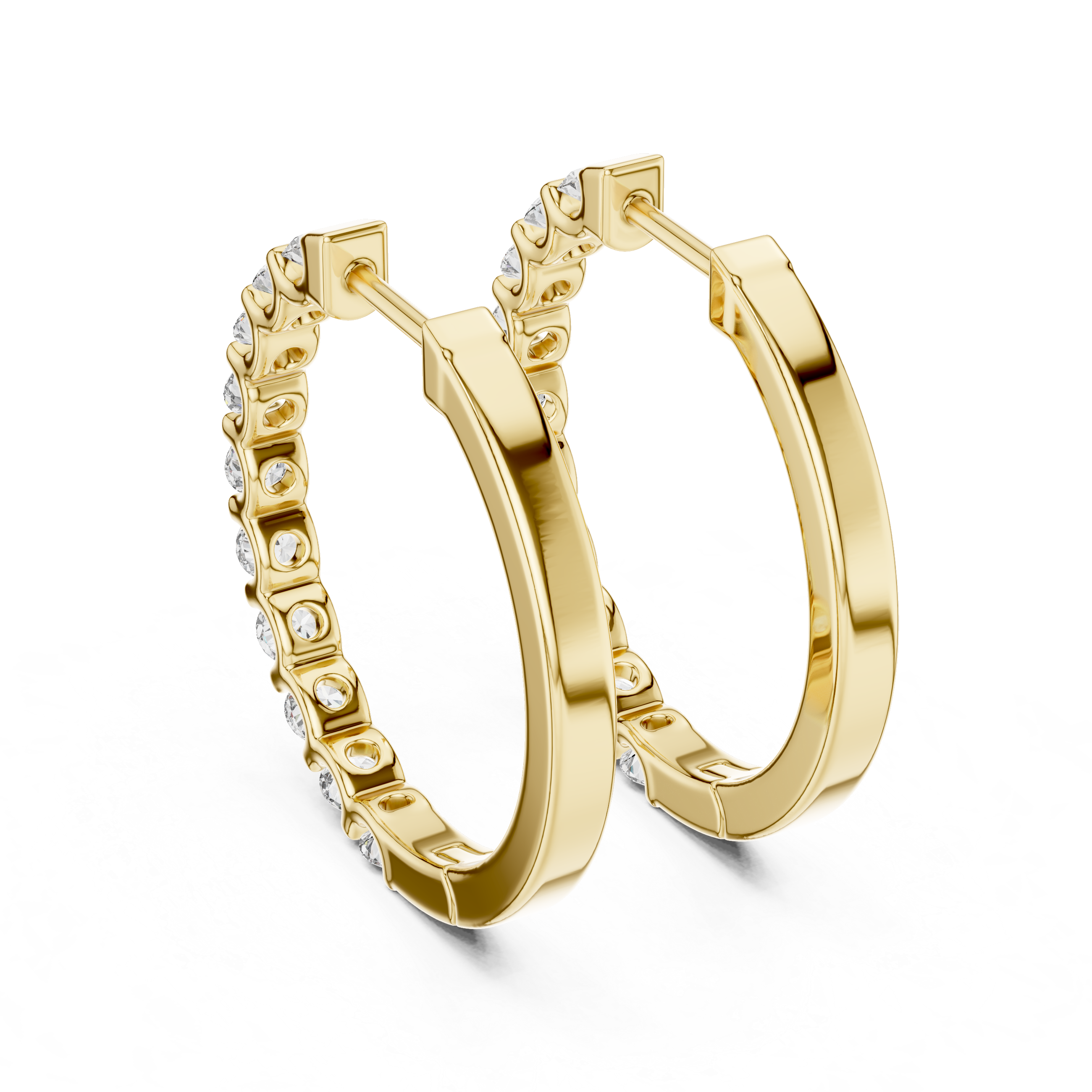 Classic Diamond Hoop Earrings