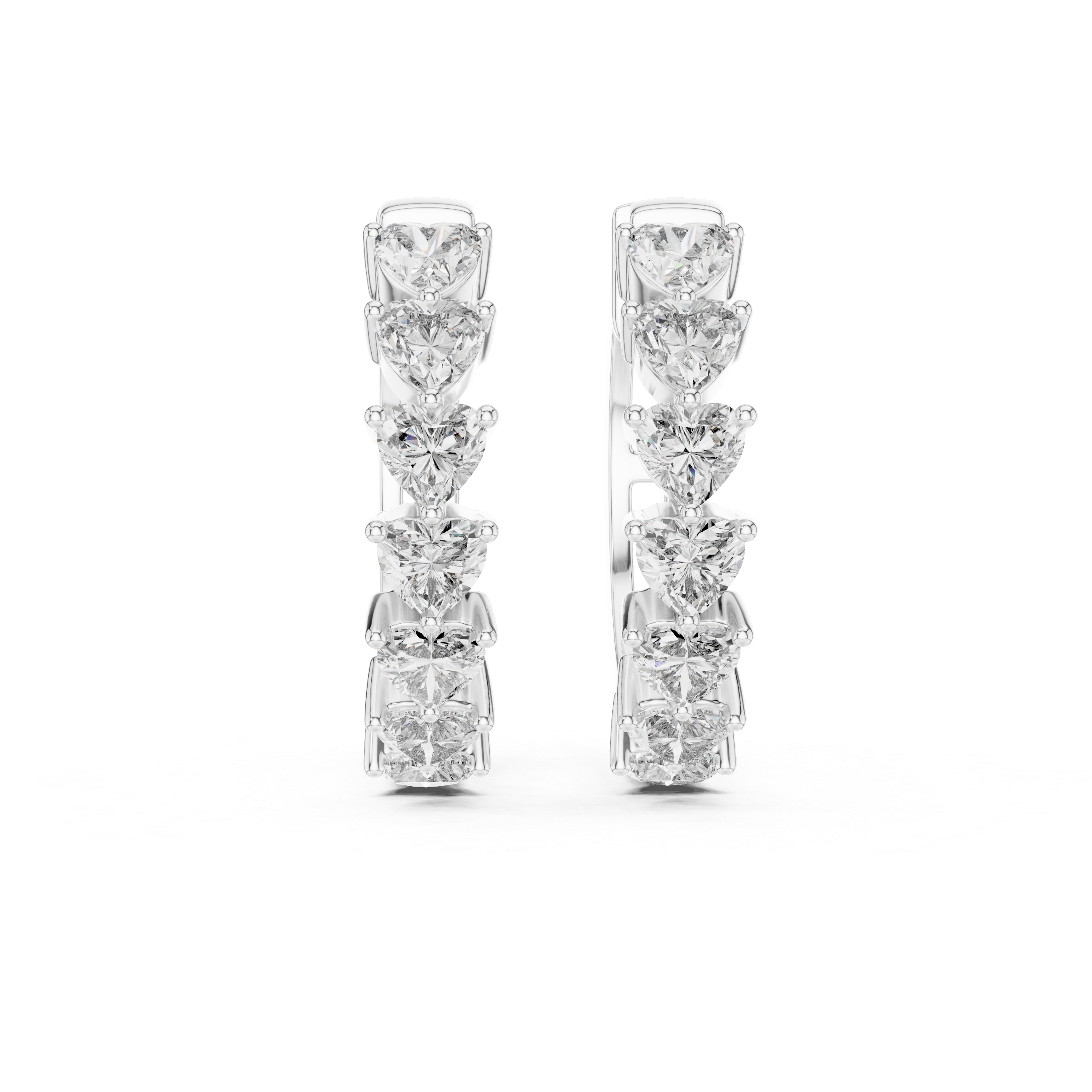 Heart Cut Diamond Hoop Earrings