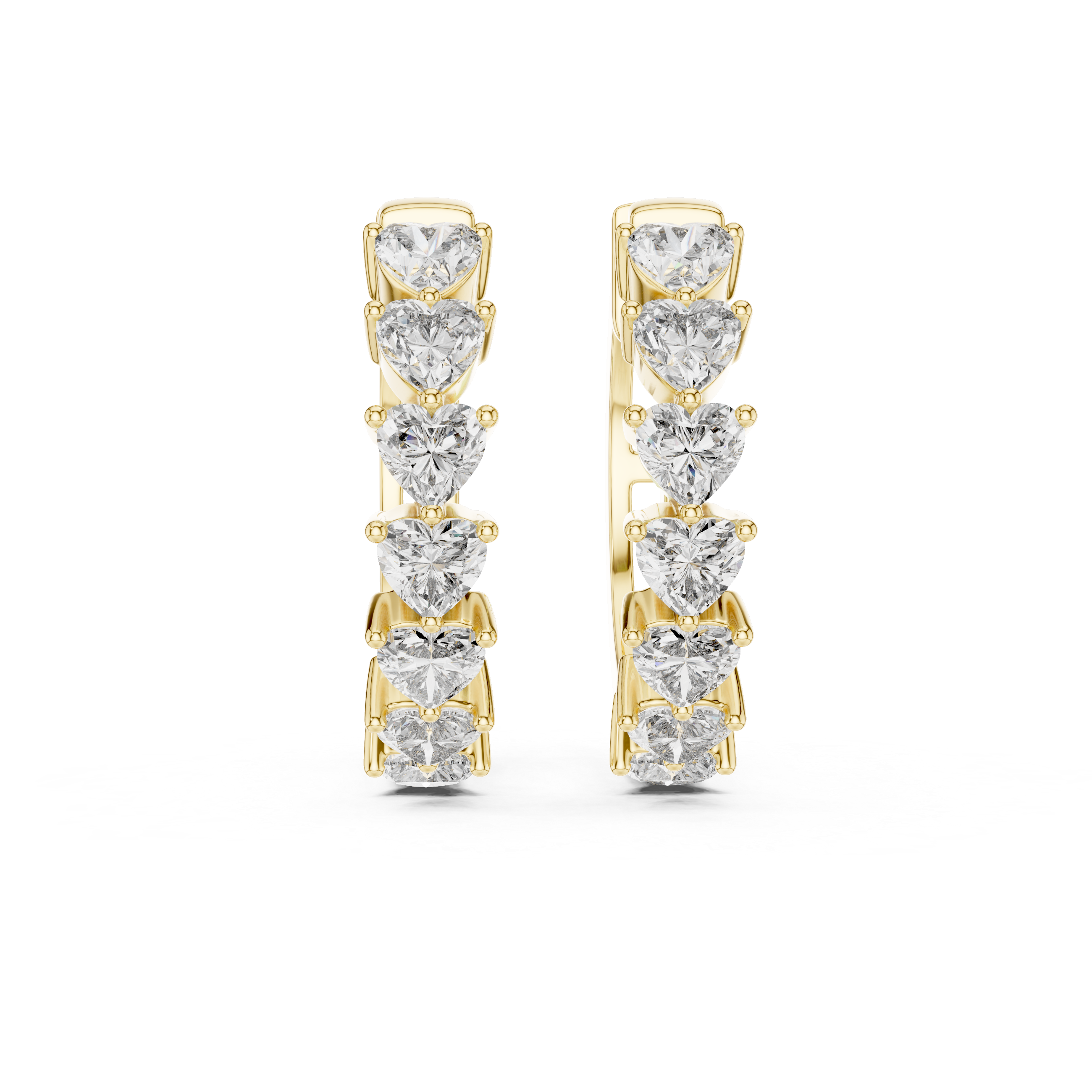 Heart Cut Diamond Hoop Earrings