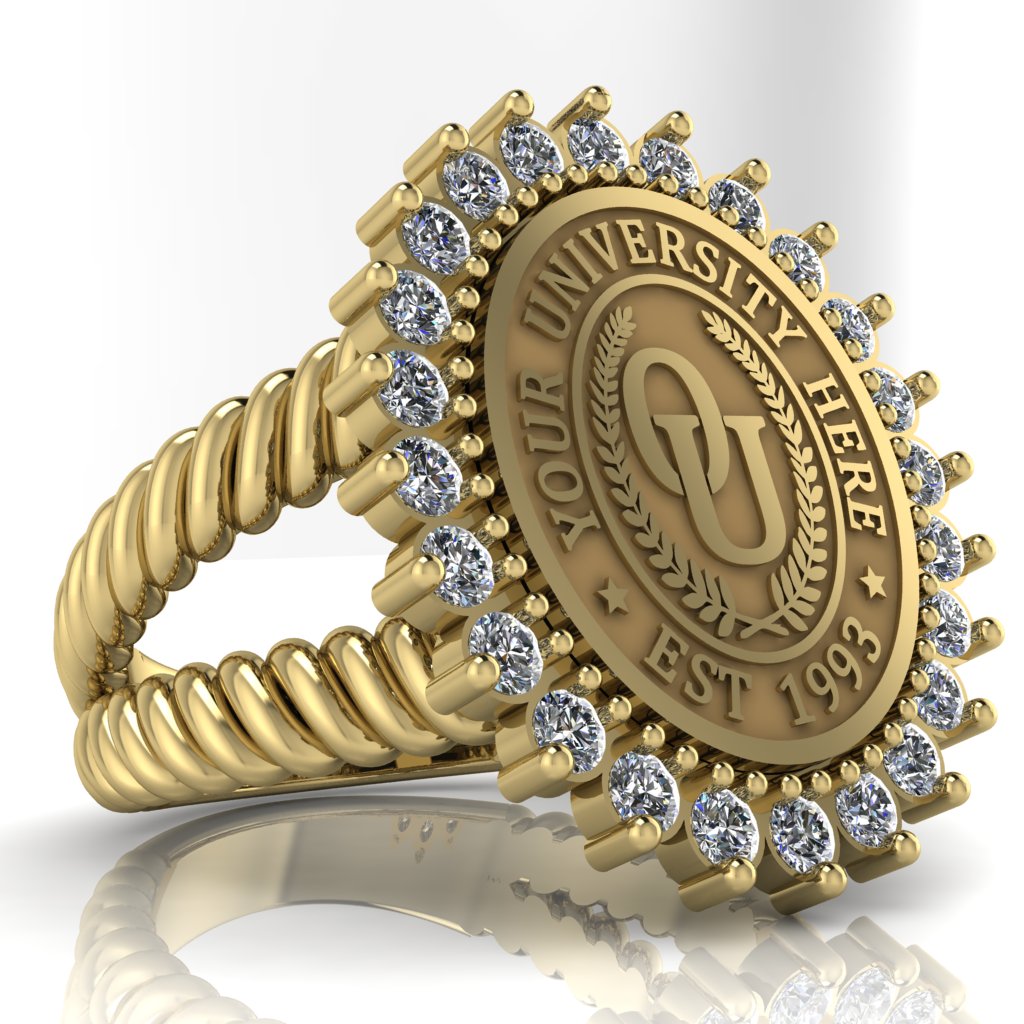 Serku Oval | V-Rope Band Custom Collage Ring