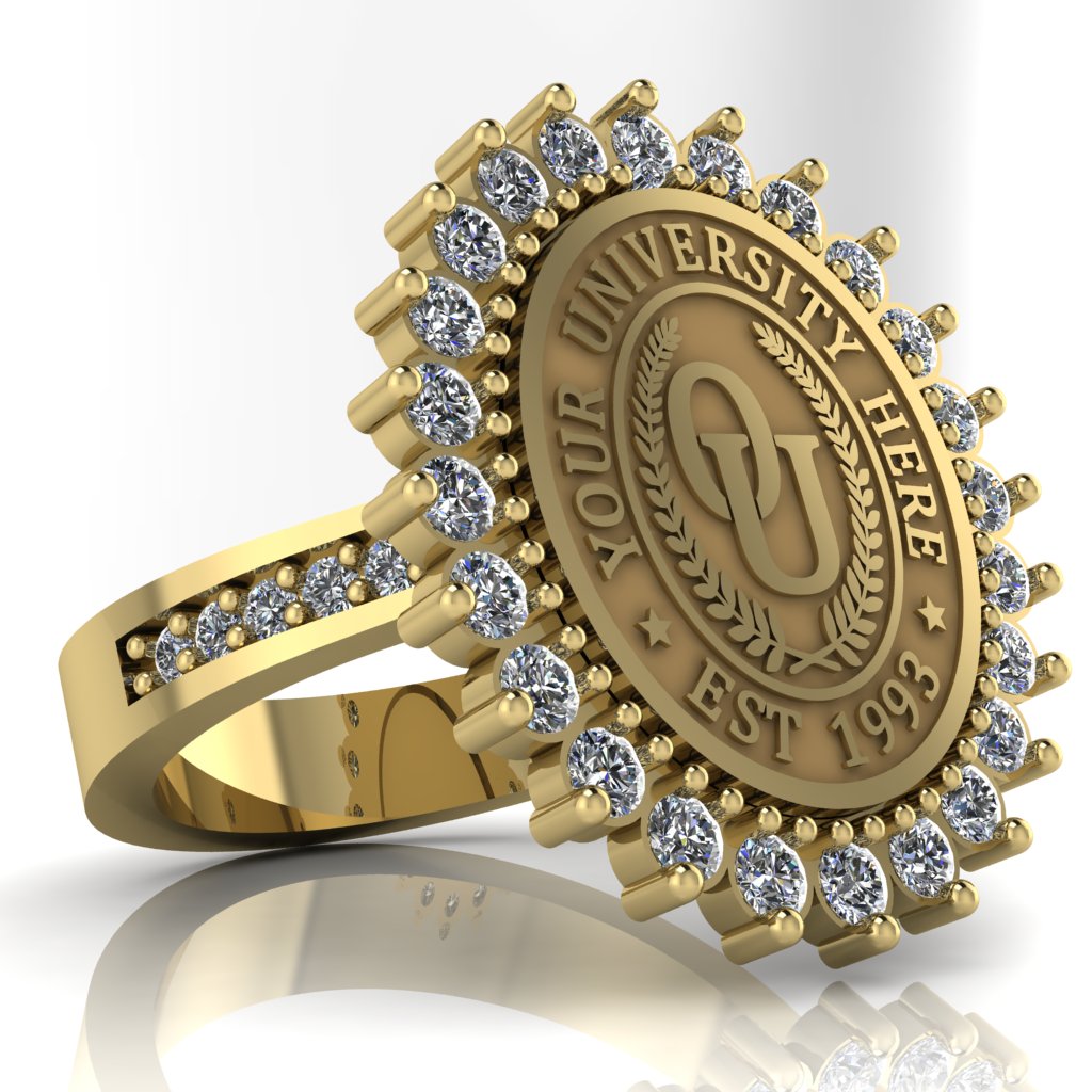 Serku Oval | Channel Core Band Custom Collage Ring