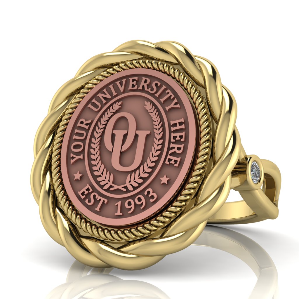 Melipat | Infinity Bezel Band Custom College Ring