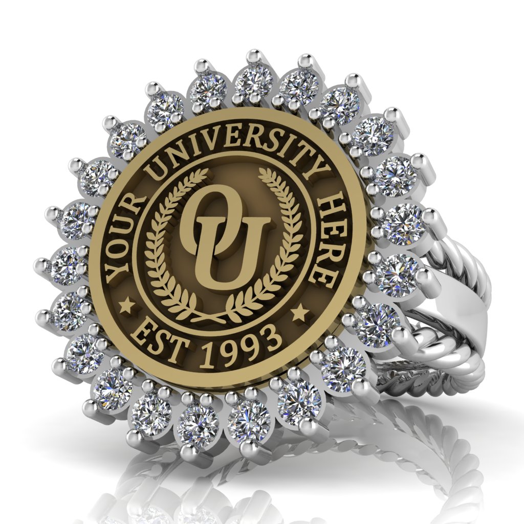 Serku | Rope Edge Band Custom Collage Ring