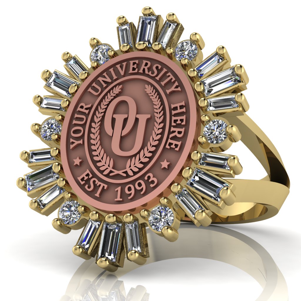 Tramontana Oval | V-Frame Band Custom College Ring