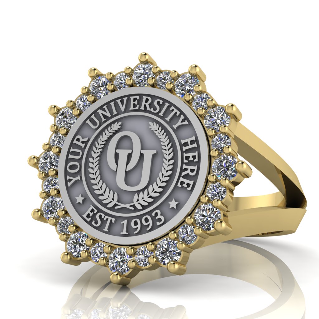 Attraente | V-Frame Band Custom College Ring