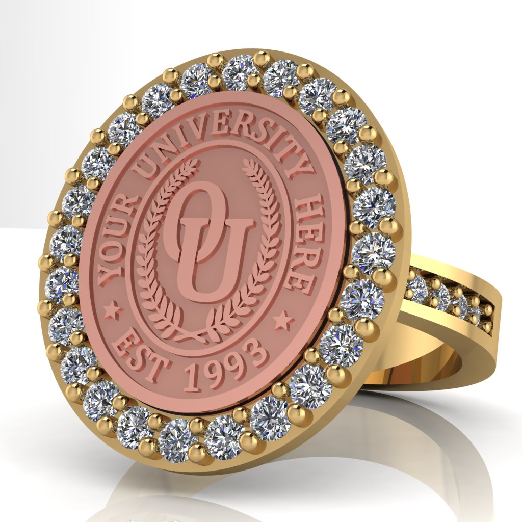 Circum Oval | Channel Core Band Custom Collage Ring