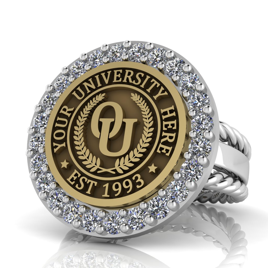 Circum | Rope Edge Band Custom Collage Ring