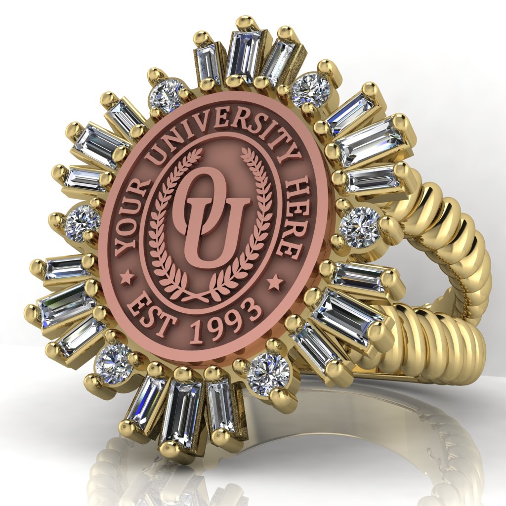 Tramontana Oval | V-Rope Band Custom College Ring