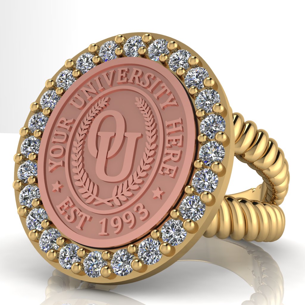 Circum Oval | V-Rope Band Custom College Ring