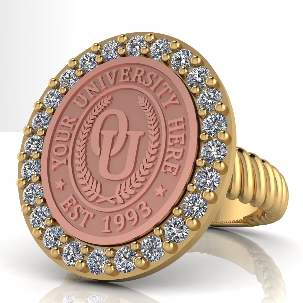 Circum Oval | Rope Core Band Custom Collage Ring