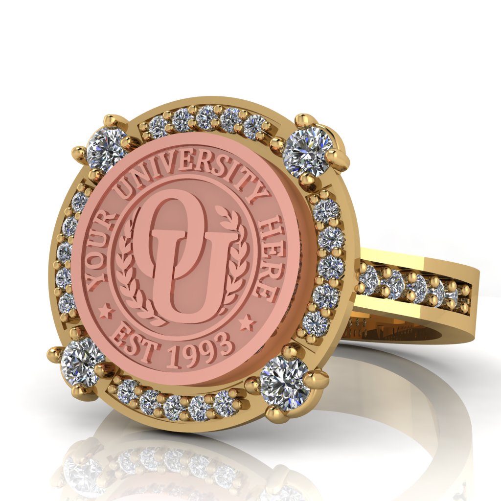 F-Sparkles | Channel Core Band Custom College Ring