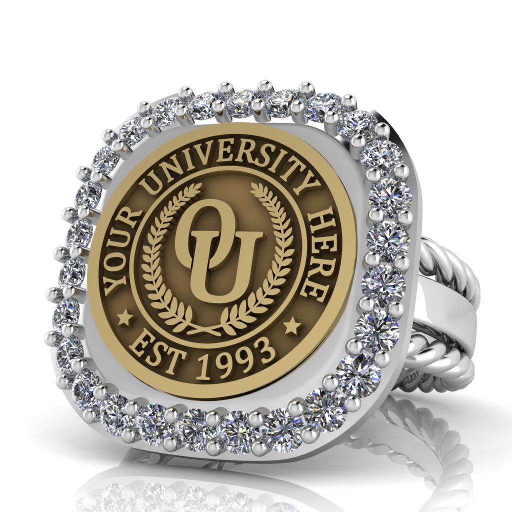 Radius | Rope Edge Band Custom Collage Ring