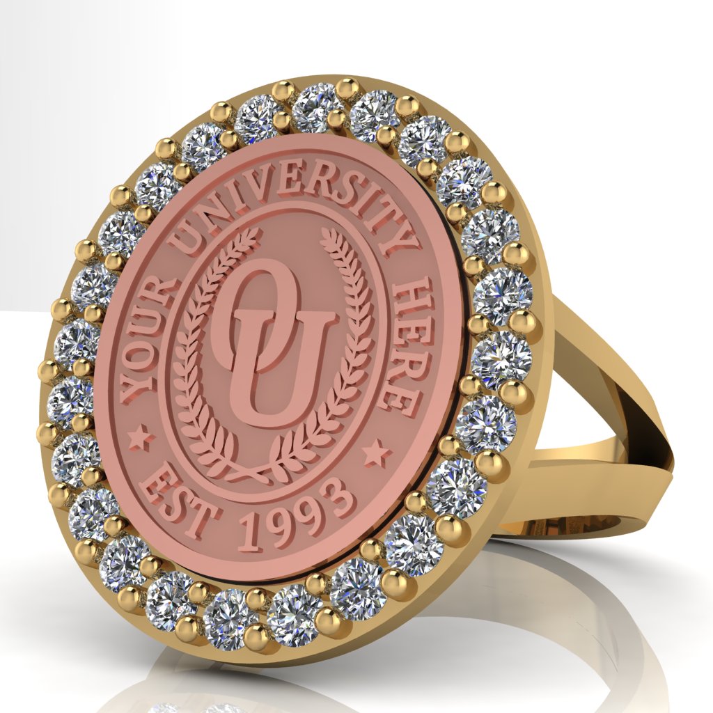 Circum Oval | V-Frame Band Custom Collage Ring