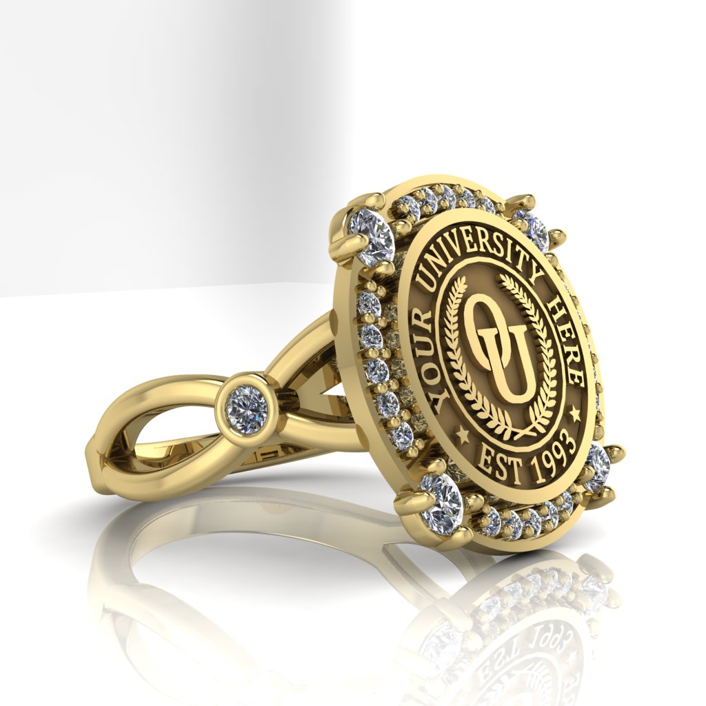 Voir | Infinity Bezel Band Custom College Ring