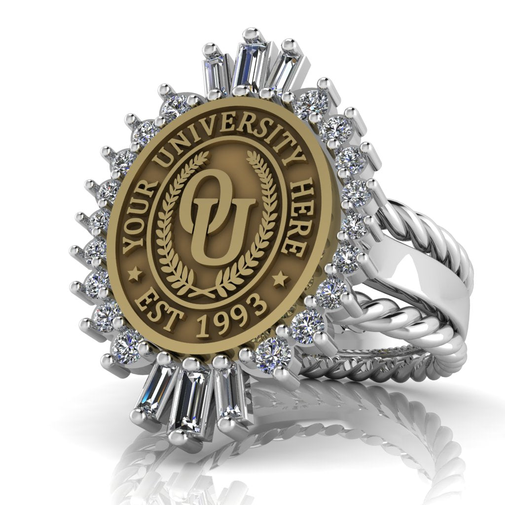 Seren Oval | Rope Edge Band Custom Collage Ring