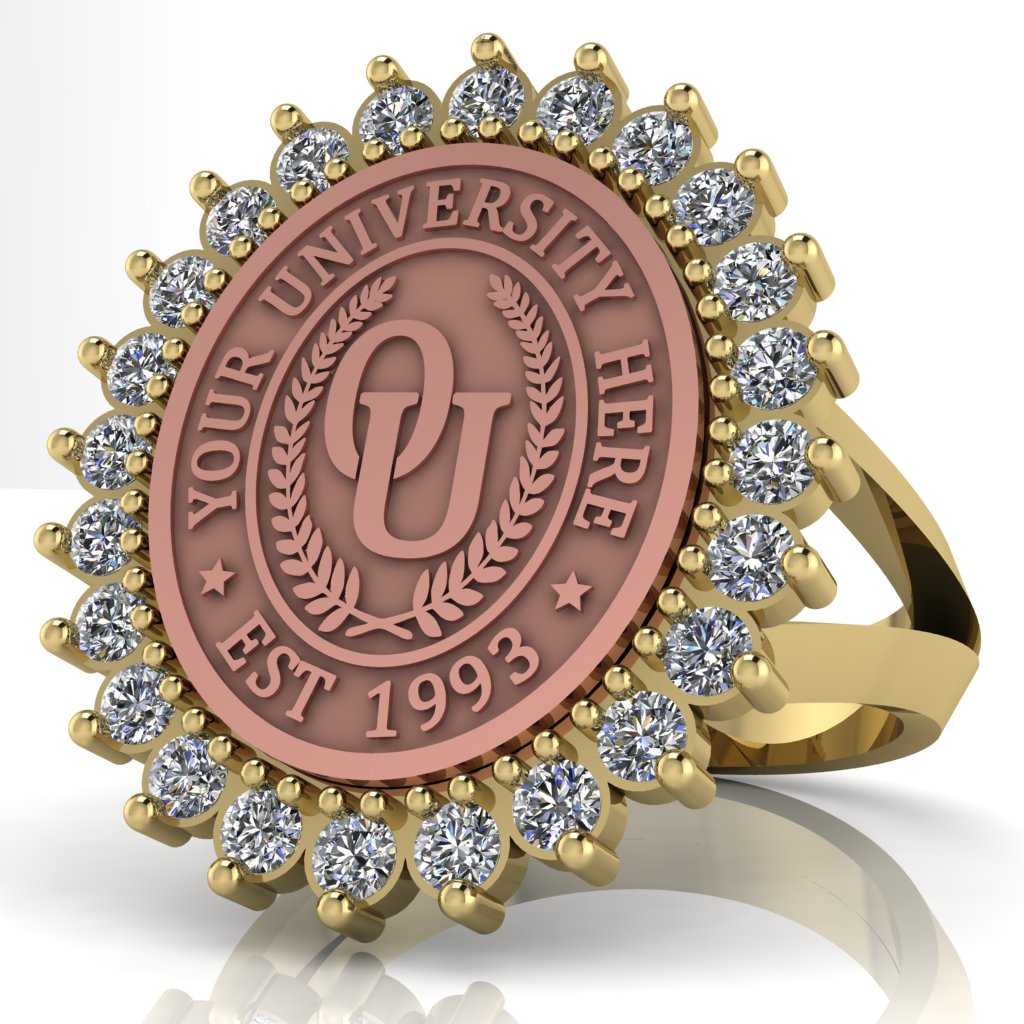 Serku Oval | V-Frame Band Custom College Ring