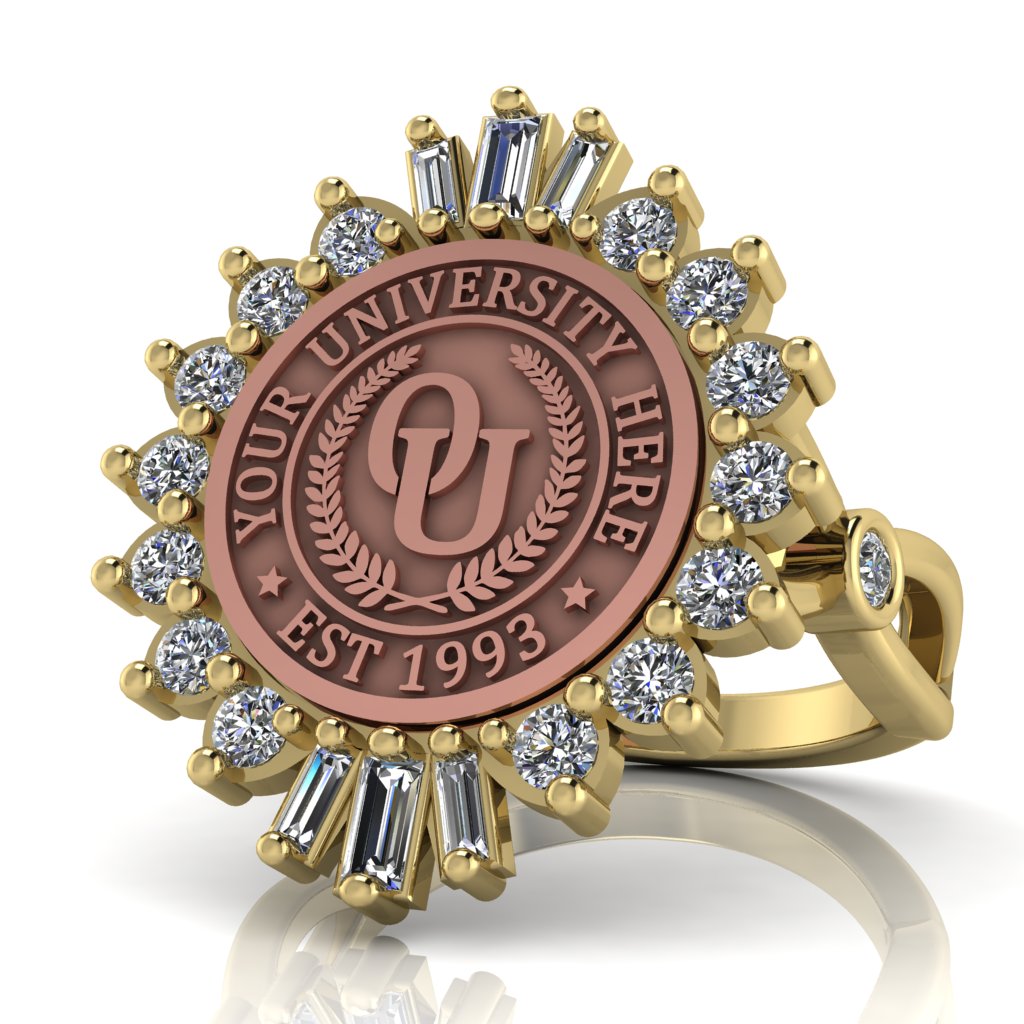 Seren | Infinity Bezel Band Custom College Ring