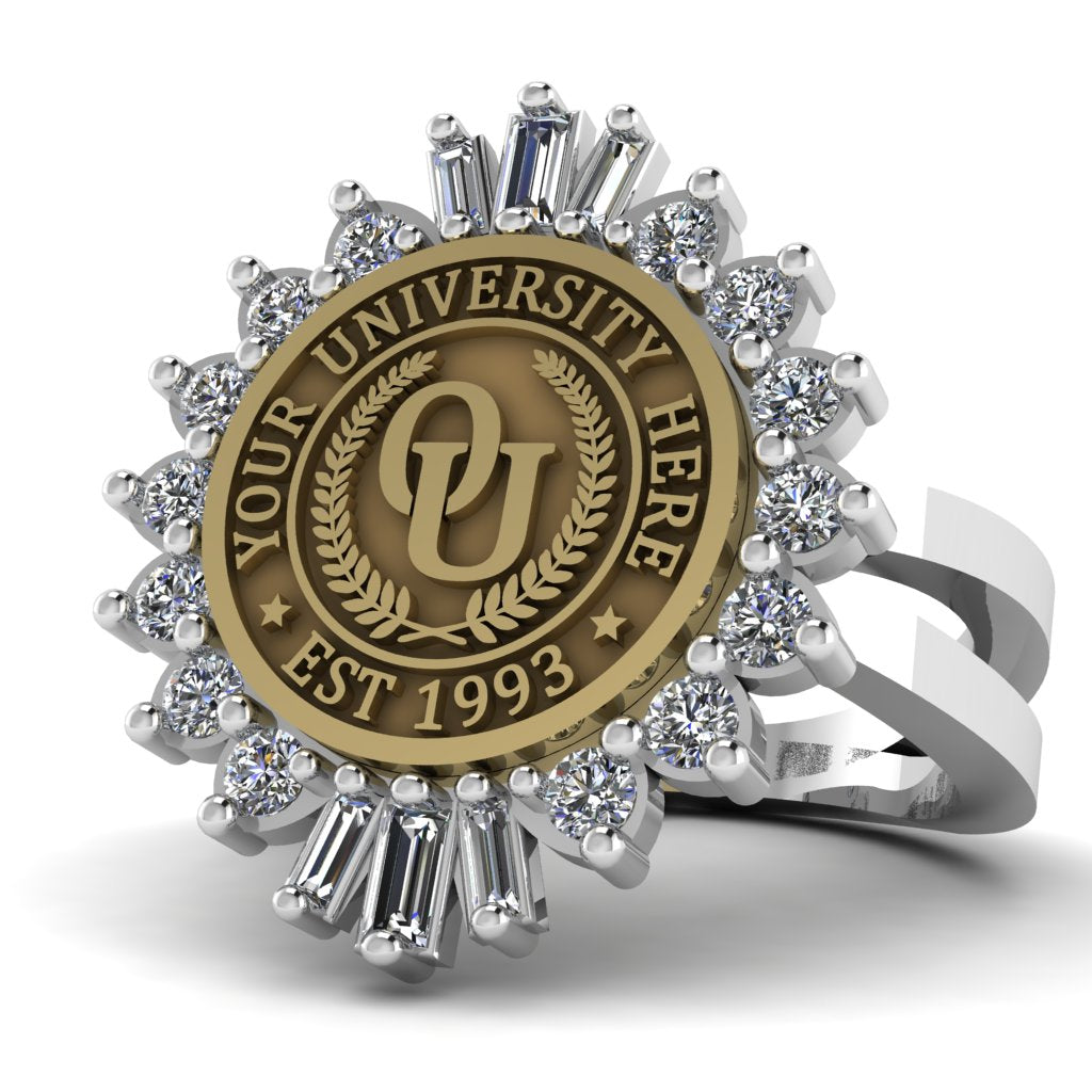 Seren | Knife Edge Band Custom Collage Ring