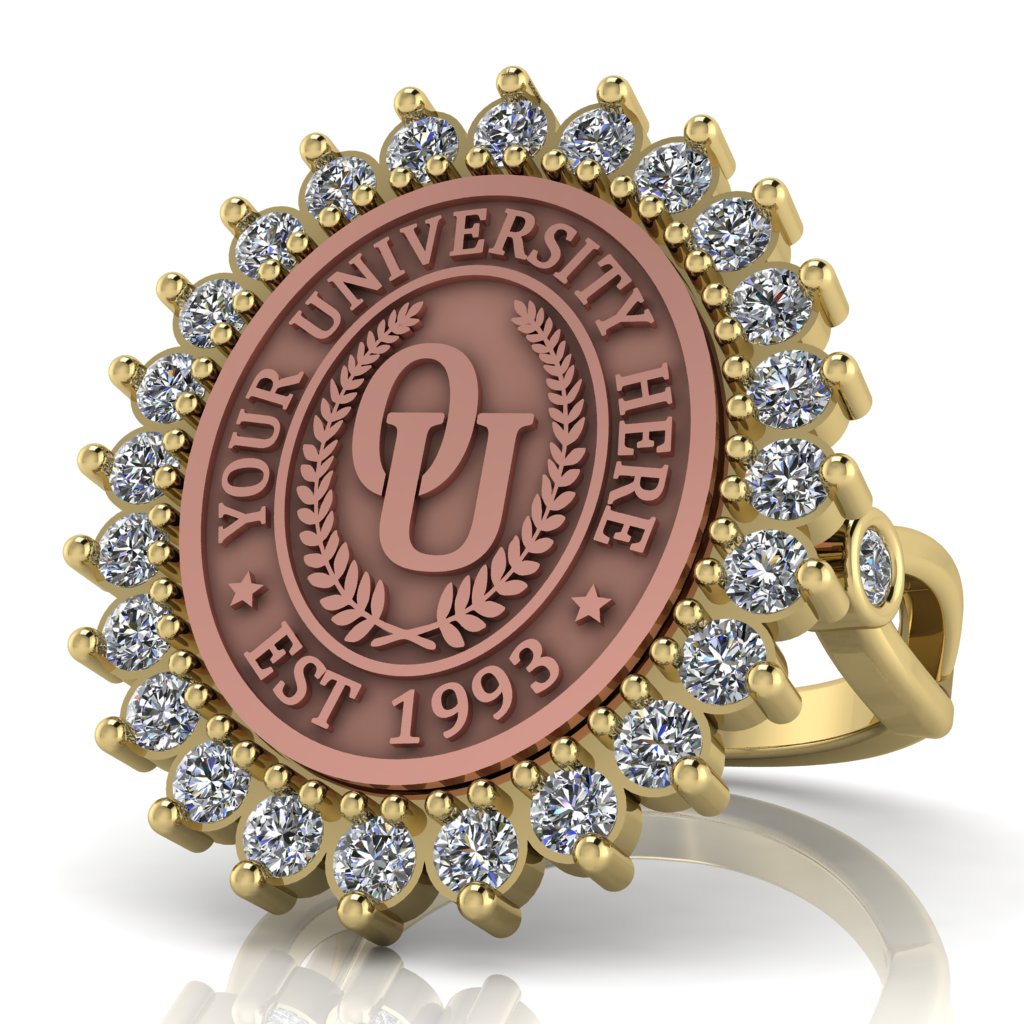 Serku Oval | Infinity Bezel Band Custom College Ring