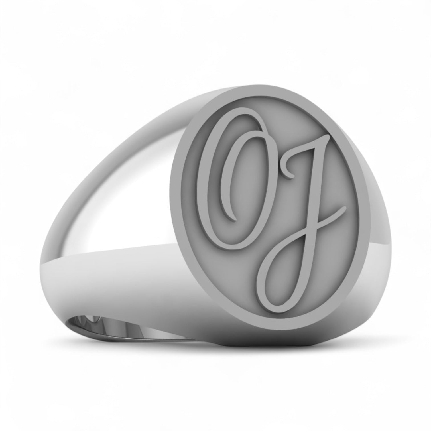 Custom Monogram Ring – Handcrafted Precious Round Face Signet Ring