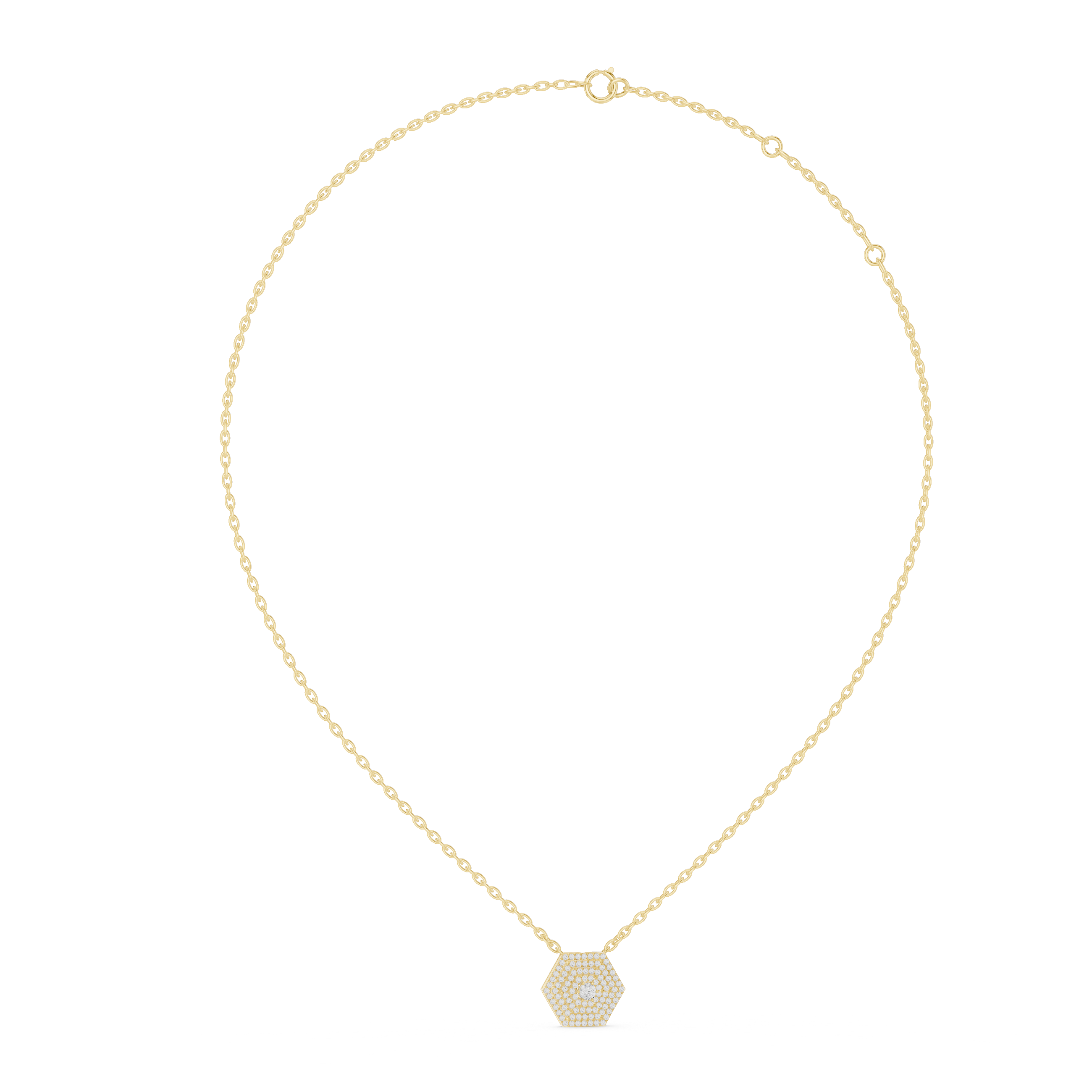 Luxury Hexagon Diamond Pendant