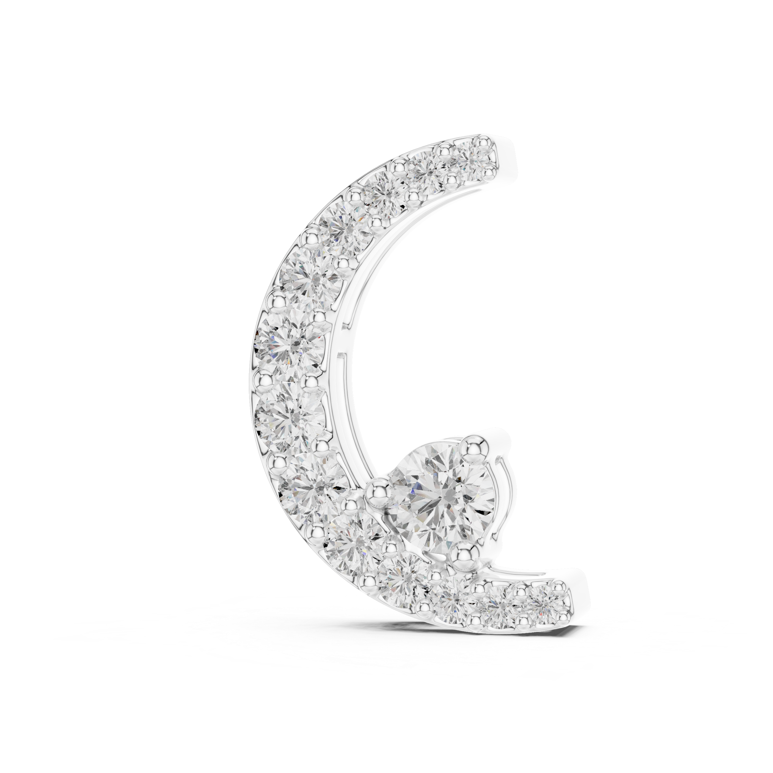 Diamond Crescent Moon Pendant