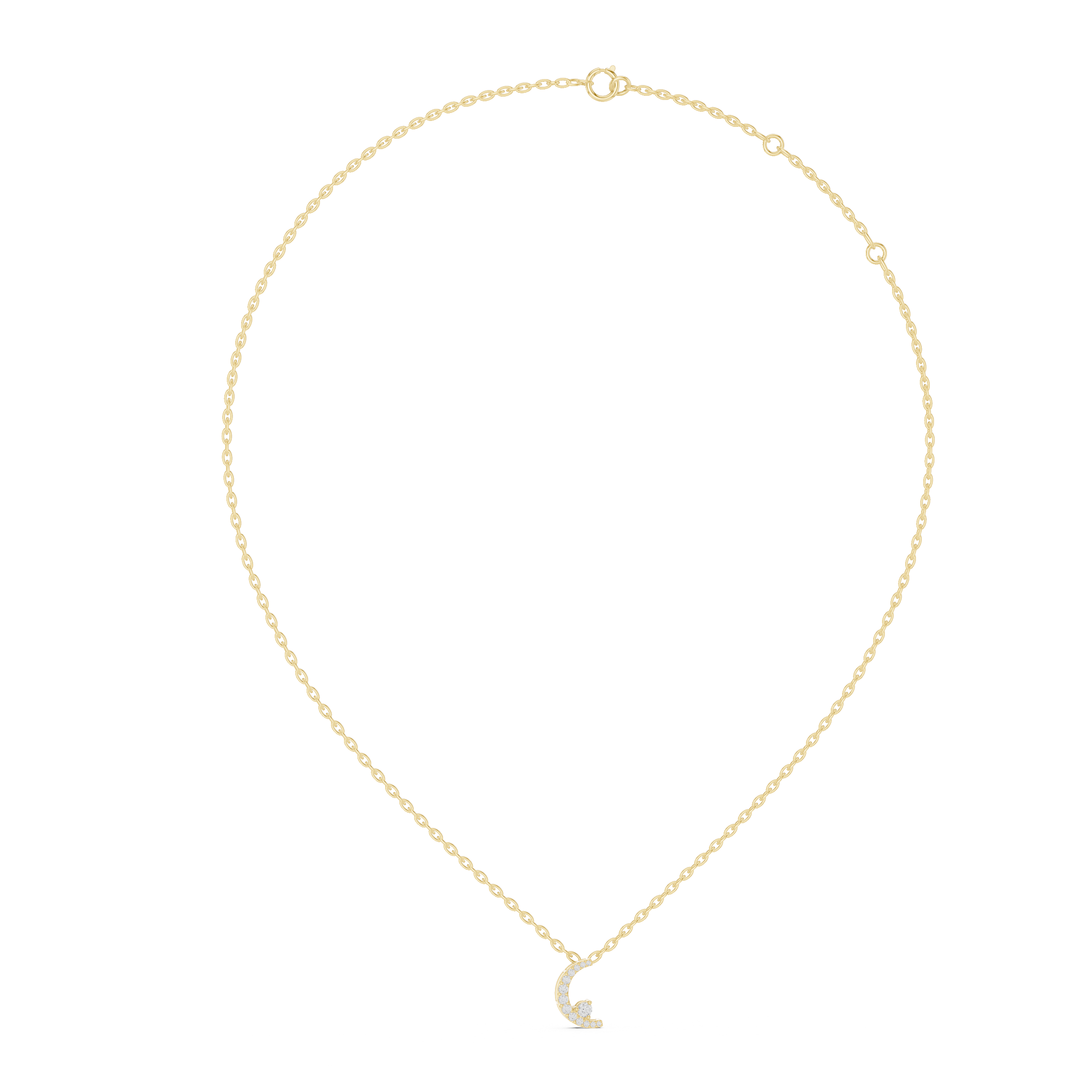 Diamond Crescent Moon Pendant