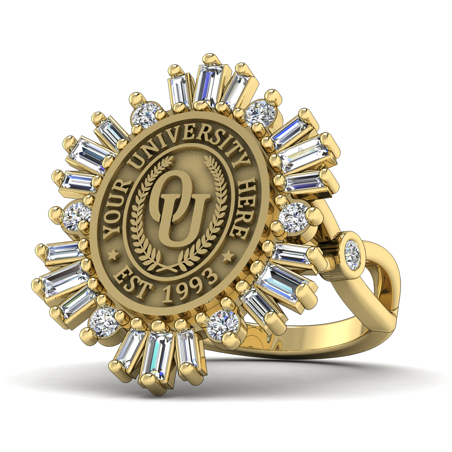 Tramontana Oval | Infinity Bezel Band Custom College Ring