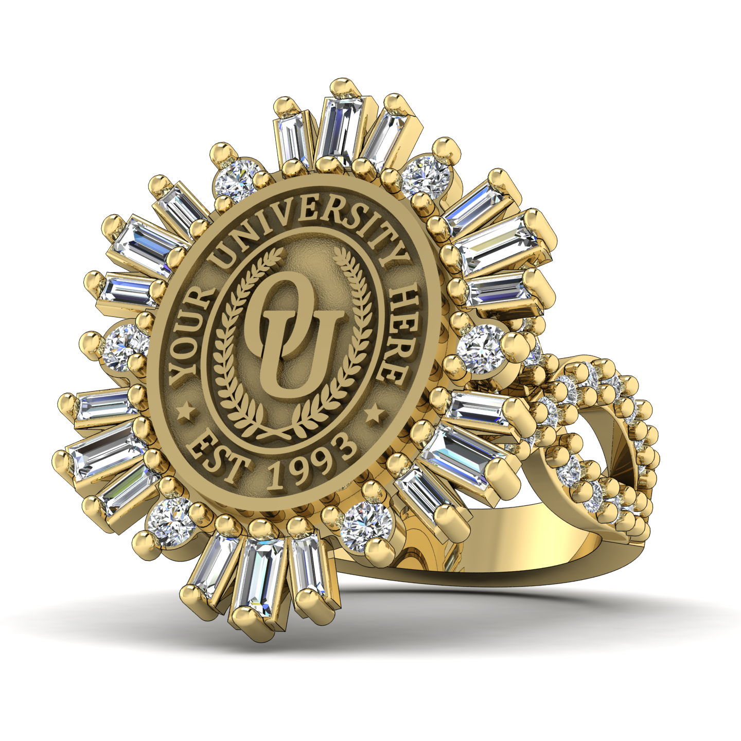 Tramontana Oval | Infinity Pave Band Custom College Ring
