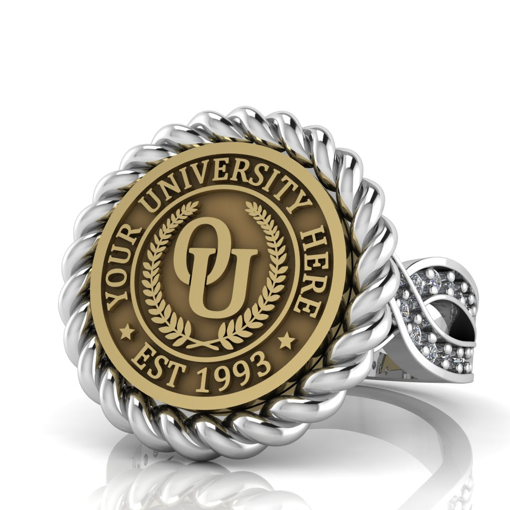 Lubid | Infinity Pave Band Custom College Ring