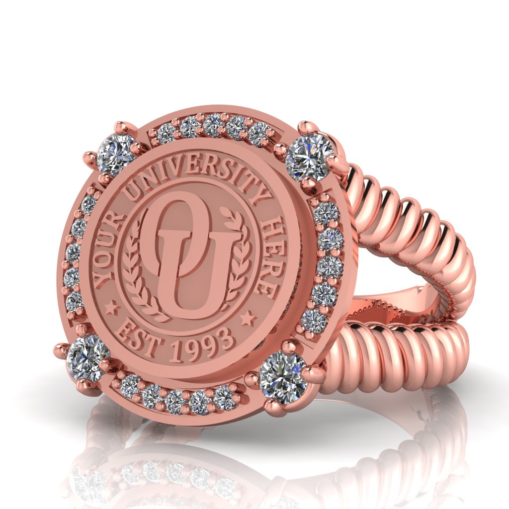F-Sparkles | V-Rope Band Custom College Ring