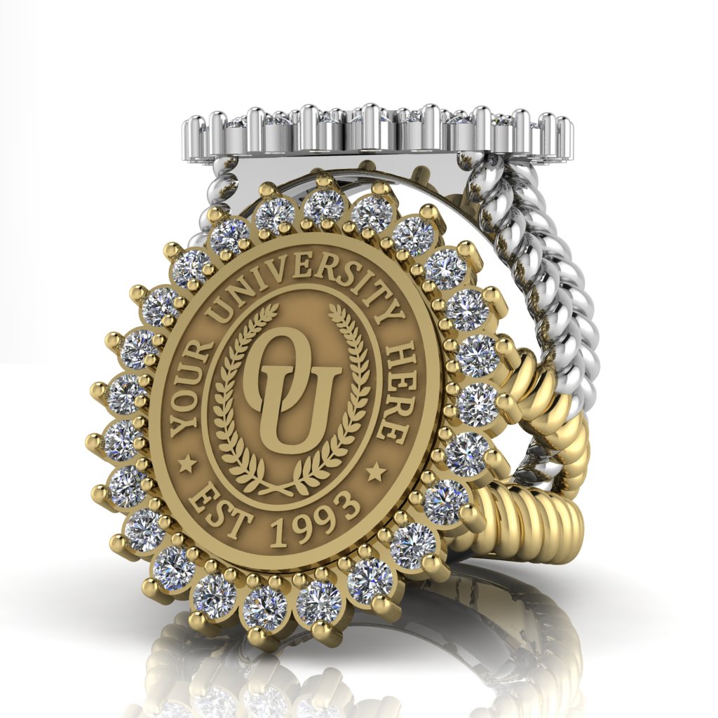 Serku Oval | V-Rope Band Custom Collage Ring