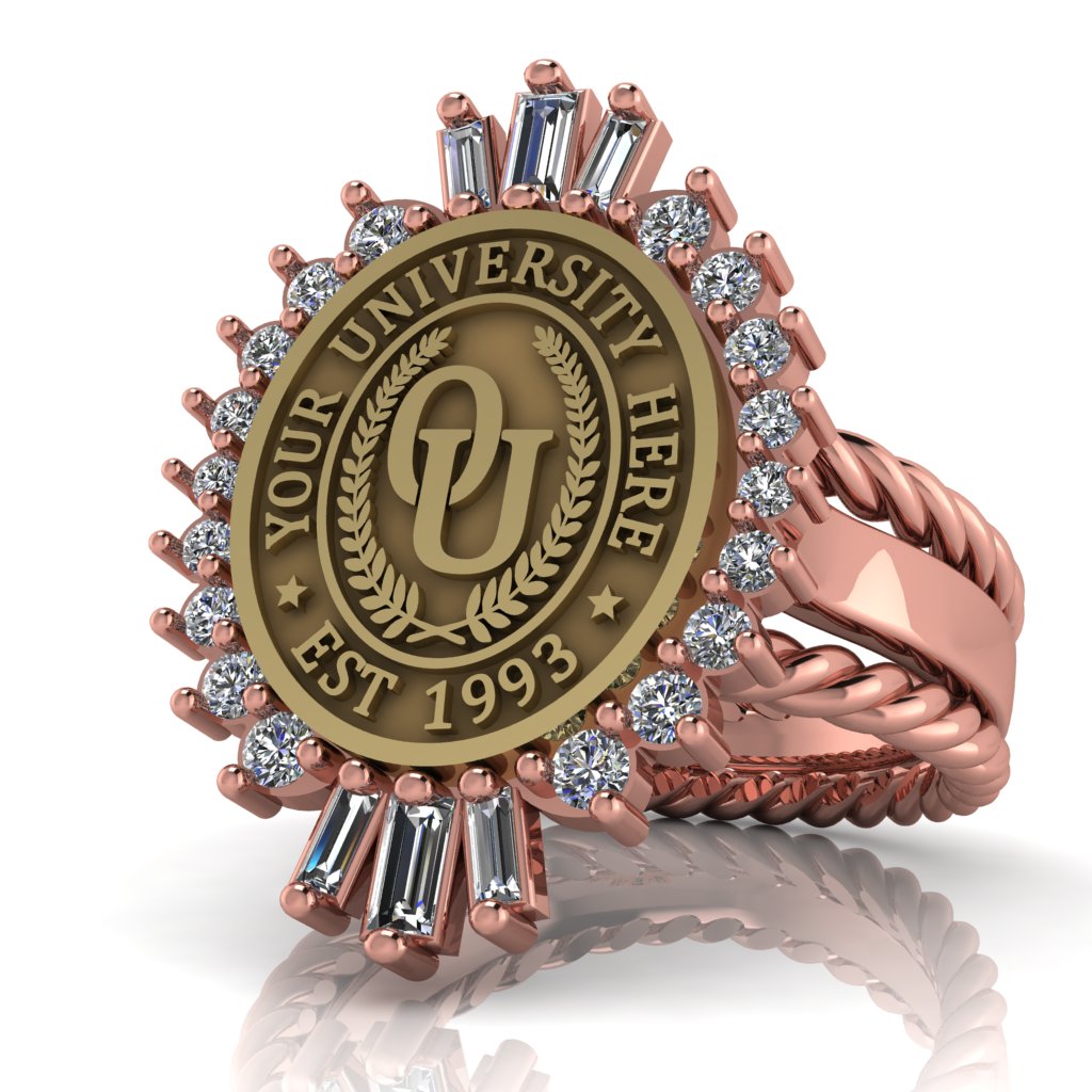 Seren Oval | Rope Edge Band Custom Collage Ring