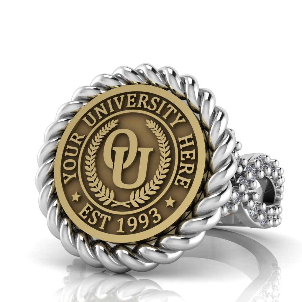Lubid | Infinity Bezel Band Custom College Ring