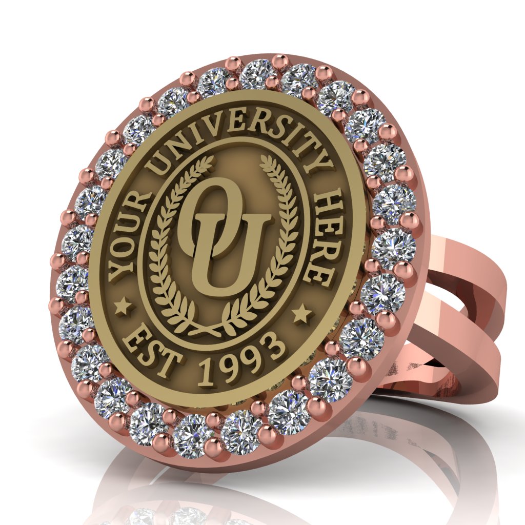 Circum Oval | Knife Edge Band Custom Collage Ring