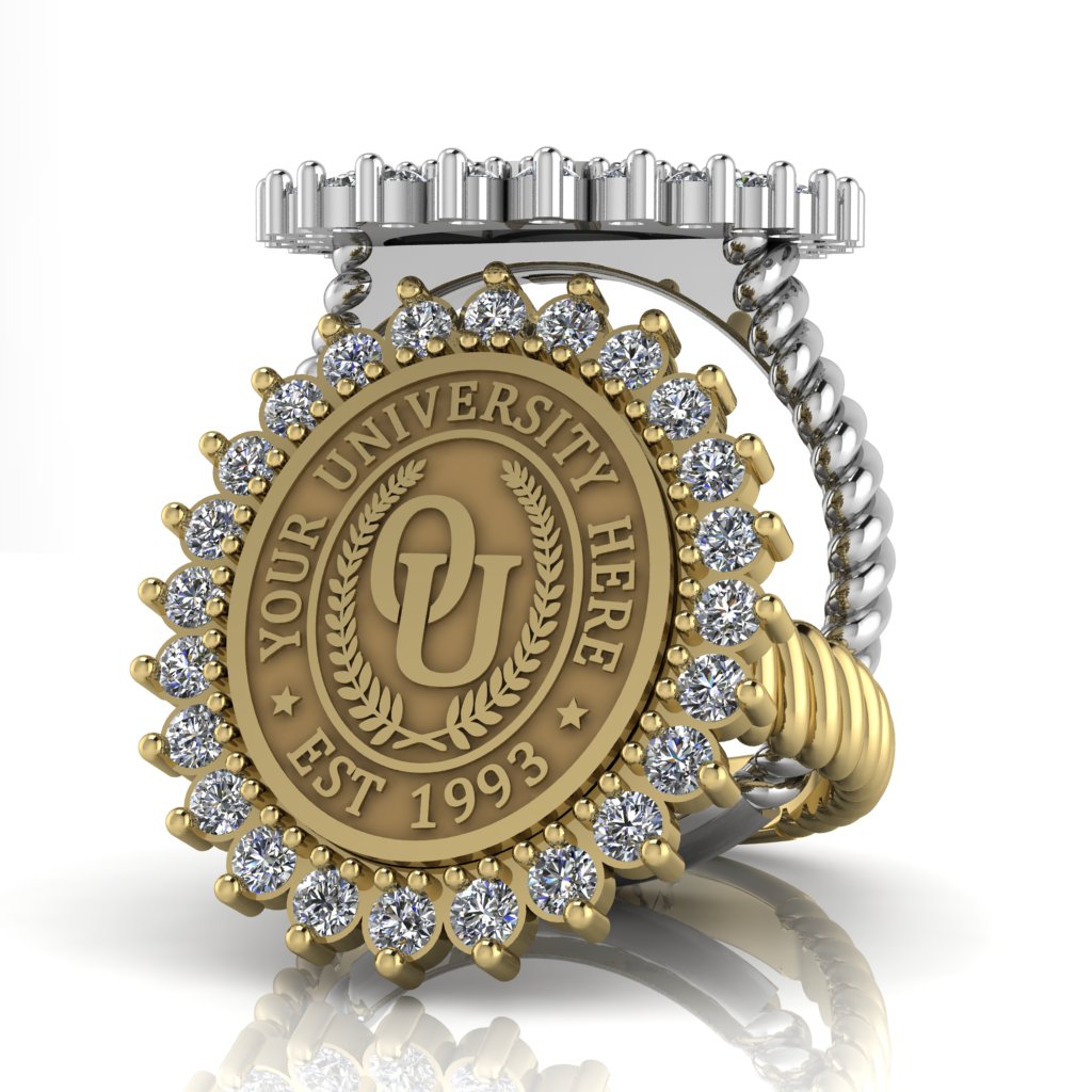 Serku Oval | Rope Core Band Custom Collage Ring