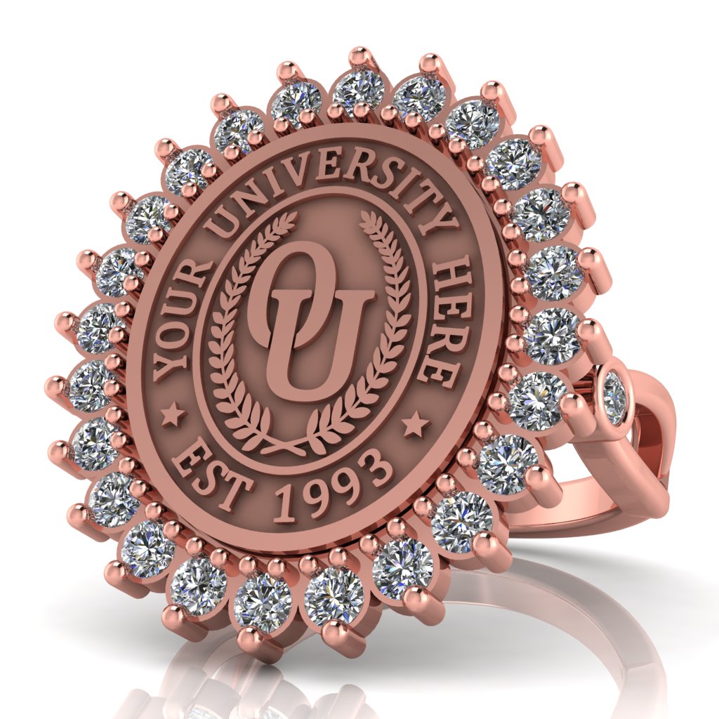 Serku Oval | Infinity Bezel Band Custom College Ring