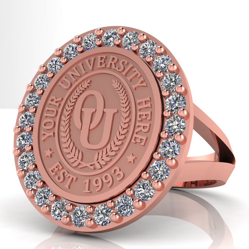 Circum Oval | V-Frame Band Custom College Ring