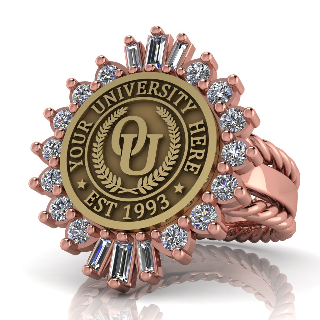 Seren | Rope Edge Band Custom Collage Ring