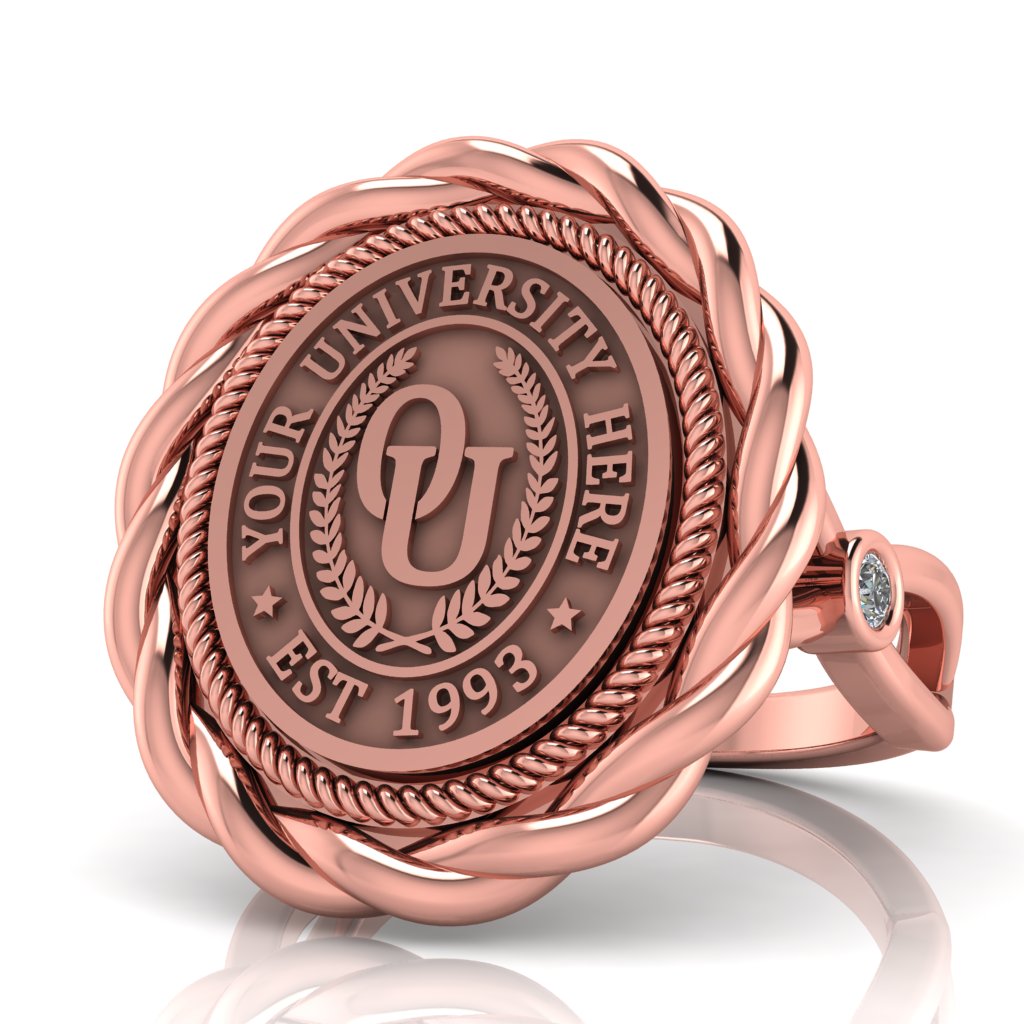 Melipat | Infinity Bezel Band Custom College Ring