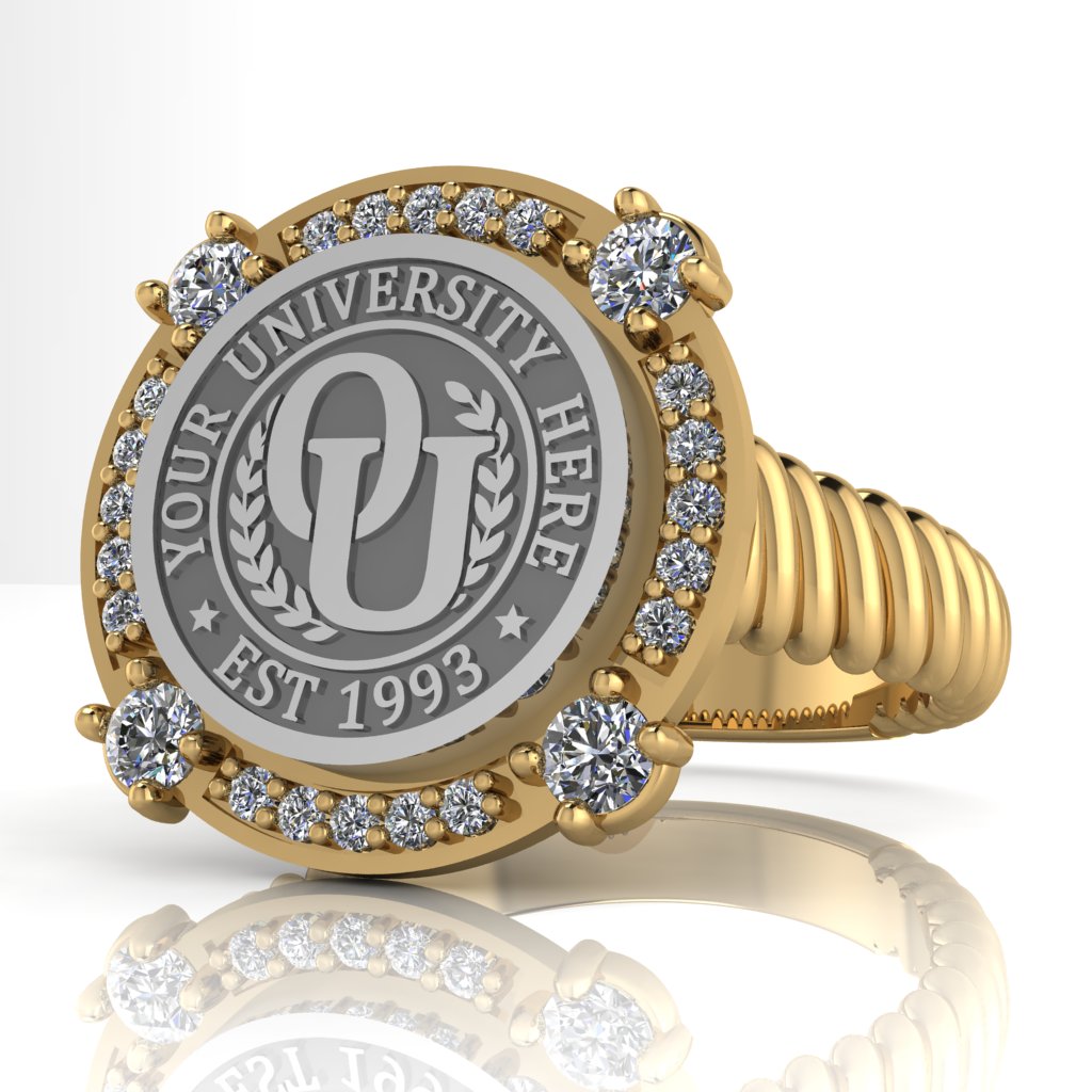 F-Sparkles | Rope Core Band Custom College Ring