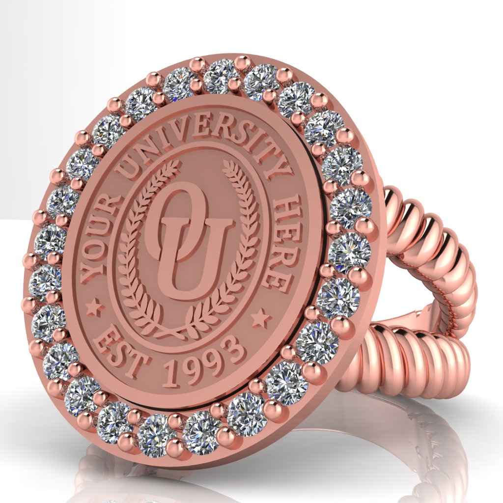 Circum Oval | V-Rope Band Custom College Ring