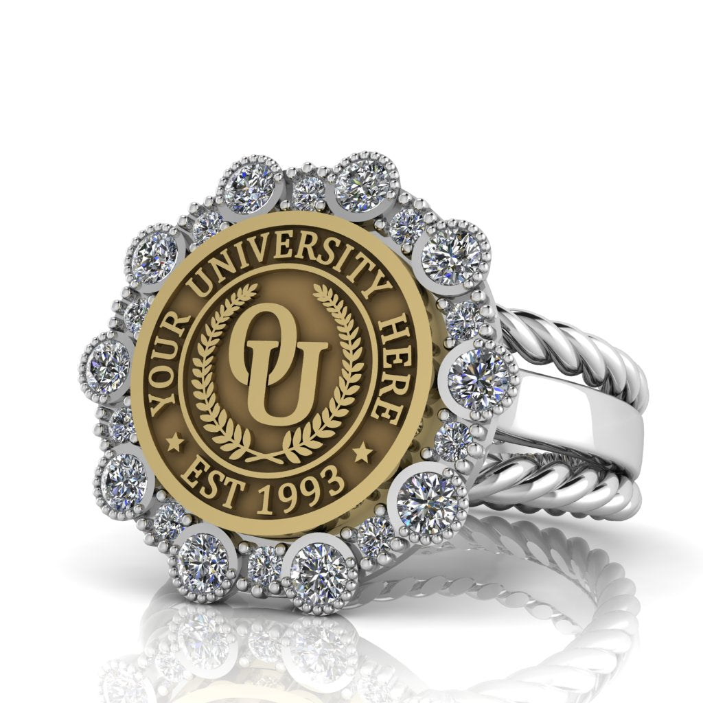 Belgi | Rope Edge Band Custom College Ring