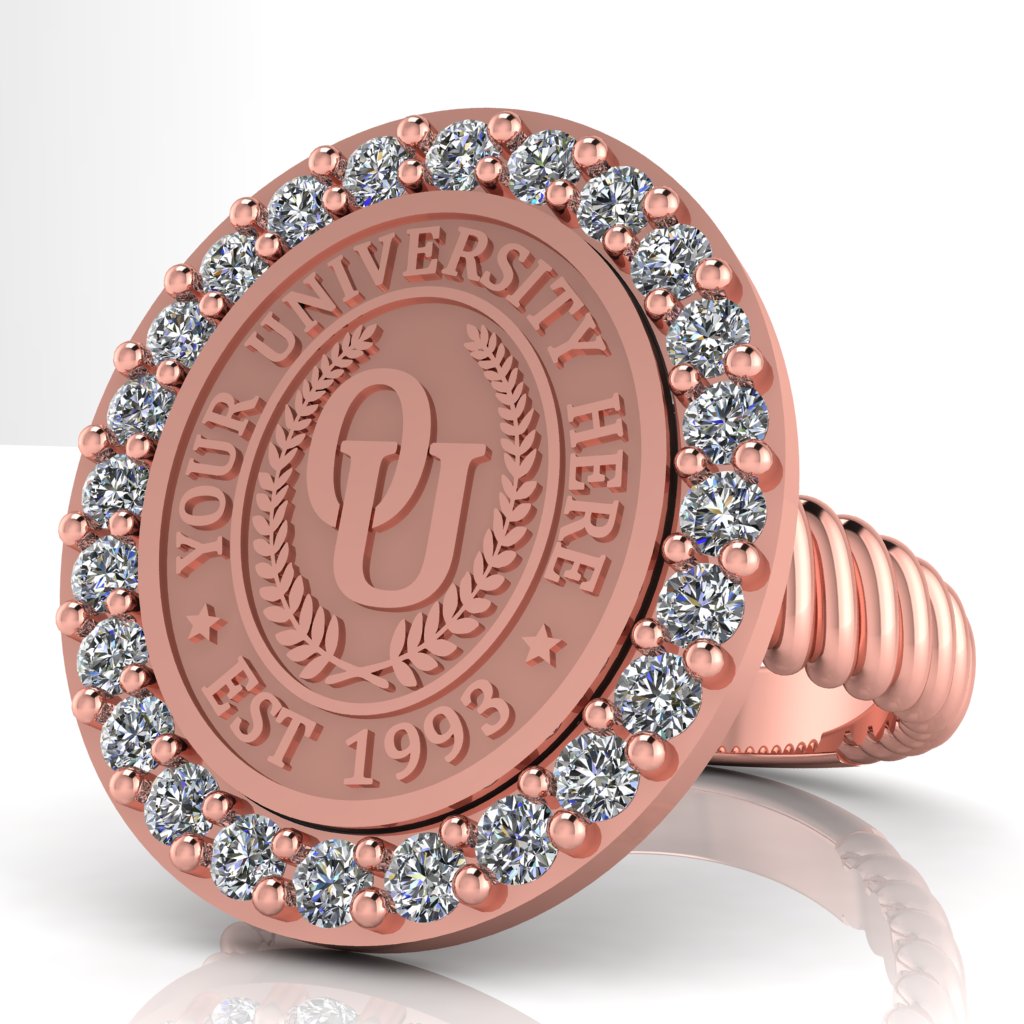 Circum Oval | Rope Core Band Custom College Ring
